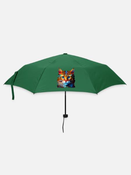 Katze Katzen Kätzchen Polygon Katze - Regenschirm (klein) - Flaschengrün