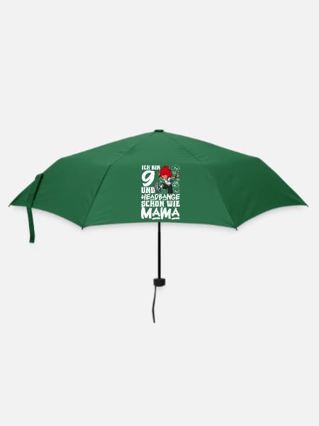 Ich bin 9 - Mädchen Rocker - Regenschirm (klein) - Flaschengrün