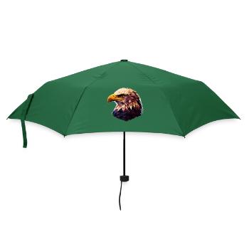 Cooles Polygon Design Mit Einem Weißkopfseeadler - Regenschirm (klein) - Flaschengrün - Vorne