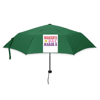 8. März Frauentag - Feminismus, Gleichstellung Frauen Emp - Regenschirm (klein) - Flaschengrün - Vorne