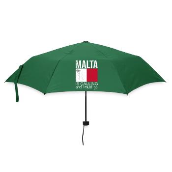 Malta Spruch - Regenschirm (klein) - Flaschengrün - Vorne