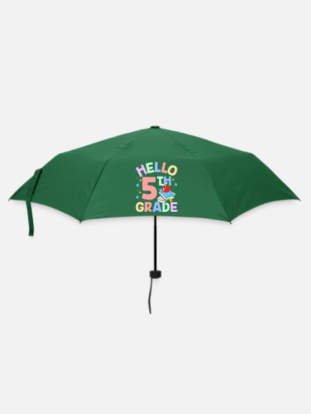 Hallo 5. Klasse Fünfte Fünftklässler 5 Klasse - Regenschirm (klein) - Flaschengrün