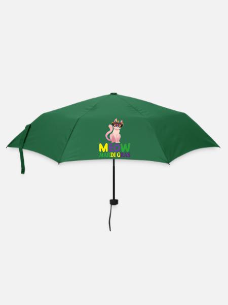 MIAU MARDI GRAS, LUSTIGES GESCHENK FÜR MÄDCHEN - Regenschirm (klein) - Flaschengrün