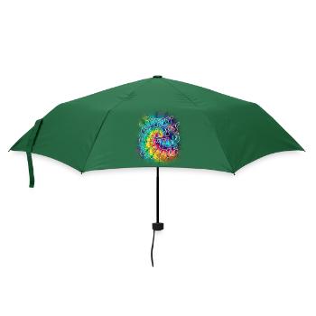 Hippie Peace Tie Dye - Regenschirm (klein) - Flaschengrün - Vorne