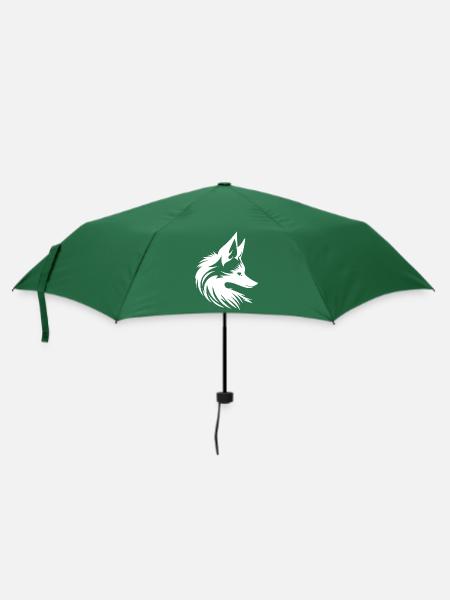 Süsser niedlicher Fuchs Tattoo Porträt Style - Regenschirm (klein) - Flaschengrün