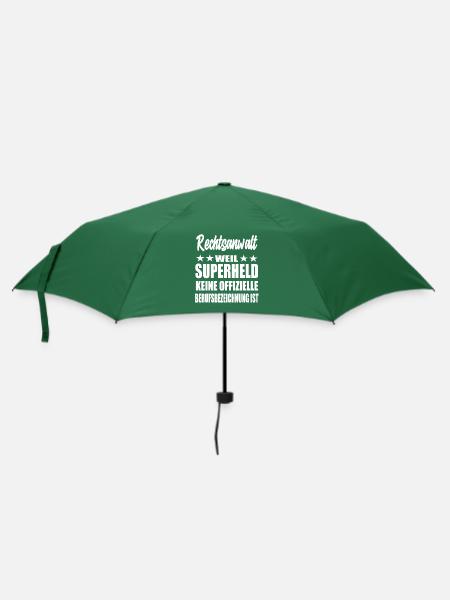 Rechtsanwalt Superheld Spruch - Regenschirm (klein) - Flaschengrün