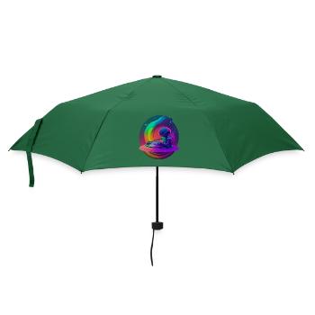 Außerirdischer DJ - Regenschirm (klein) - Flaschengrün - Vorne