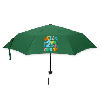 Hallo 2. Klasse Zweite Klasse Zweitklässler - Regenschirm (klein) - Flaschengrün - Vorne
