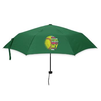 Lustiger Softball-Liebhaber - Regenschirm (klein) - Flaschengrün - Vorne