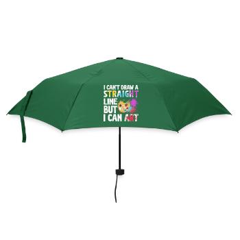 Ich kann keine gerade Linie zeichnen, aber ich kann Kunst - Regenschirm (klein) - Flaschengrün - Vorne