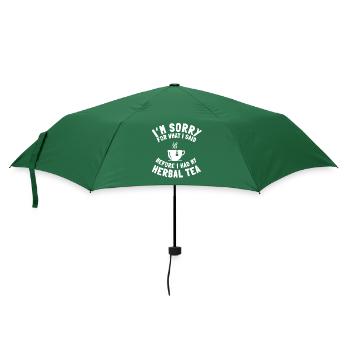 Lustiger Kräutertee Liebhaber Spruch - Regenschirm (klein) - Flaschengrün - Vorne