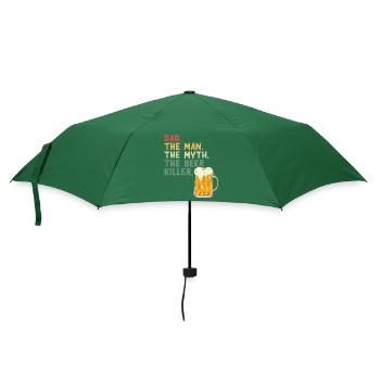 Lustiger Vater Spruch Bier Biervernichtender Dad - Regenschirm (klein) - Flaschengrün - Vorne