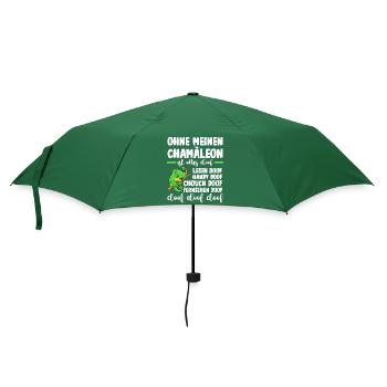 Ohne meinen Chamäleon ist alles doof - Regenschirm (klein) - Flaschengrün - Vorne