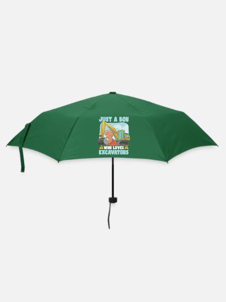 Baufahrzeug Kleinkind Bagger - Regenschirm (klein) - Flaschengrün
