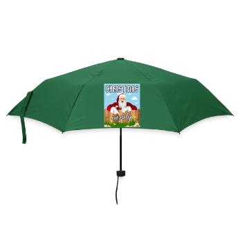 Weihnachten im Juli - Regenschirm (klein) - Flaschengrün - Vorne