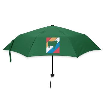 Kuh Retro Muh Landwirt Milch Bauernhof Geschenk - Regenschirm (klein) - Flaschengrün - Vorne