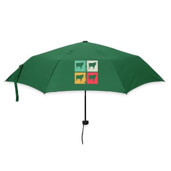 Kuh Tier Bauer Muh Retro Bauernhof Geschenk - Regenschirm (klein) - Flaschengrün - Vorne