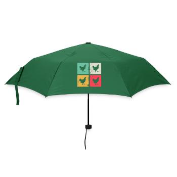 Huhn Hühner Hahn Bauer Retro Bauernhof Geschenk - Regenschirm (klein) - Flaschengrün - Vorne