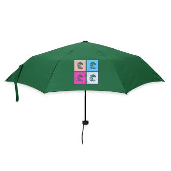 Pilz Pilze Steinpilz Fliegenpilz Retro Geschenk - Regenschirm (klein) - Flaschengrün - Vorne