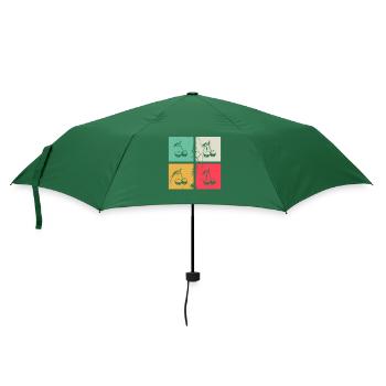 Kirsche Retro Frucht Obst Kirschen - Regenschirm (klein) - Flaschengrün - Vorne