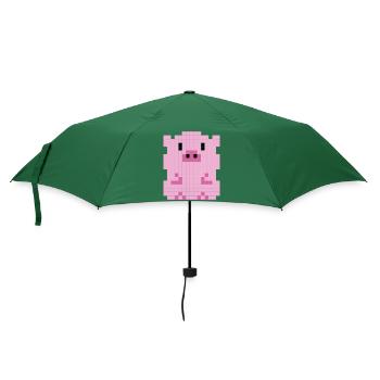 Ein verpixeltes Ferkel - Regenschirm (klein) - Flaschengrün - Vorne