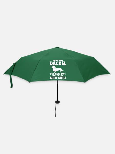 Hund Dackel - Regenschirm (klein) - Flaschengrün