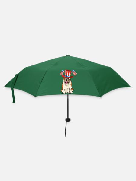 Motiv Hund, Amerika - Regenschirm (klein) - Flaschengrün