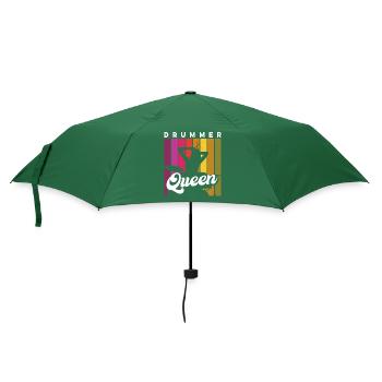 Schlagzeugerin Drummer - Regenschirm (klein) - Flaschengrün - Vorne