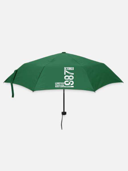 Oktober 1987 Geschenk zum Jahrestag. Oktober 1987. - Regenschirm (klein) - Flaschengrün