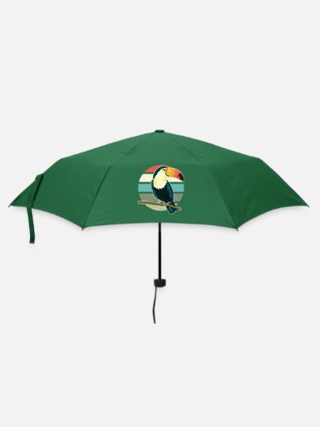 Tukan Wildtier Tier Vogel Retro Vintage Tukan - Regenschirm (klein) - Flaschengrün