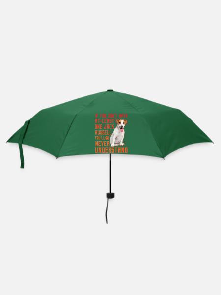 Jack Russell - Regenschirm (klein) - Flaschengrün