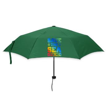 save the sea - Regenschirm (klein) - Flaschengrün - Vorne