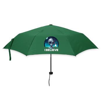 Lustiges Außerirdischer Alien Believe - Regenschirm (klein) - Flaschengrün - Vorne