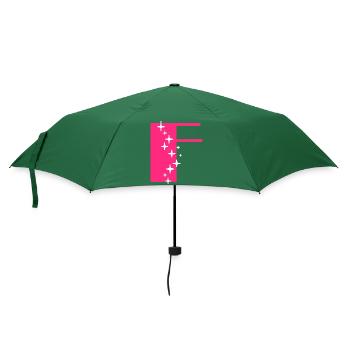 Buchstabe F Glitzer - Regenschirm (klein) - Flaschengrün - Vorne