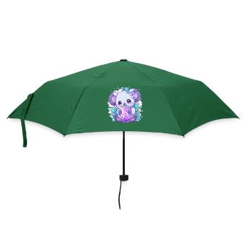 Kawaii Koala trinkt Boba Bubble Tea Chibi - Regenschirm (klein) - Flaschengrün - Vorne