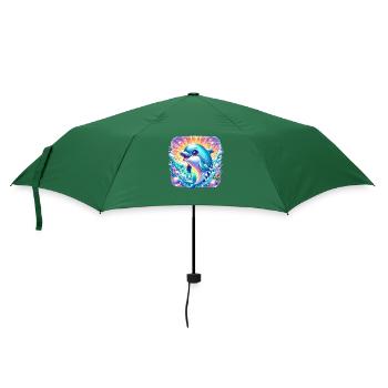 Delfin-Ozean - Regenschirm (klein) - Flaschengrün - Vorne