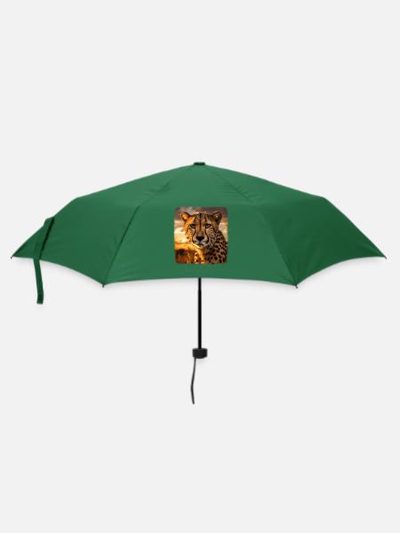 Geparde realistic Gepard - Regenschirm (klein) - Flaschengrün