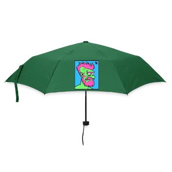Männlicher Cartoon Mann - Regenschirm (klein) - Flaschengrün - Vorne