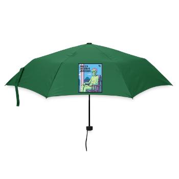 Endlich die Rente genießen: Opa Zombie - Regenschirm (klein) - Flaschengrün - Vorne