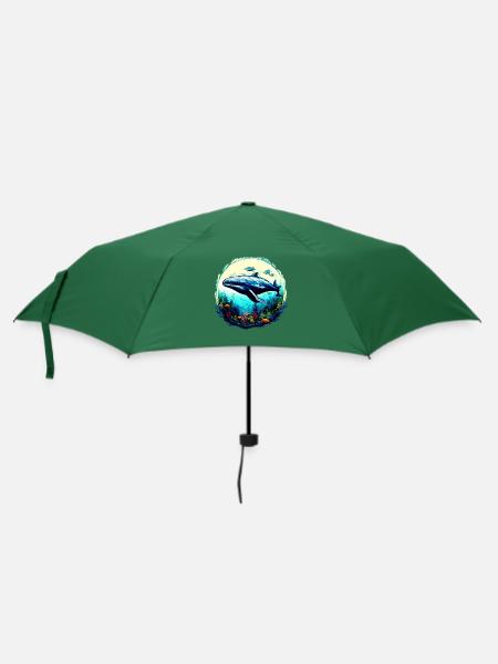 Blauwal - Regenschirm (klein) - Flaschengrün