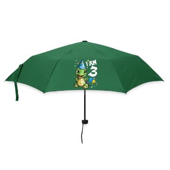 Ich bin 3 Schildkröten Schildkröte 3. Geburtstag - Regenschirm (klein) - Flaschengrün - Vorne