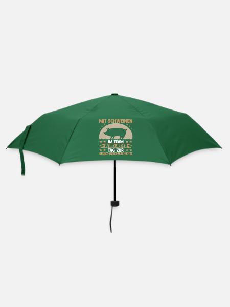 Schwein Schweinebauer Bauernhof Schweine - Regenschirm (klein) - Flaschengrün