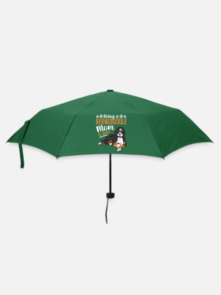 Bernedoodle Hund - Regenschirm (klein) - Flaschengrün