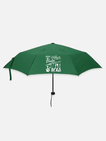 Dog owner, play flute pet dogs - Regenschirm (klein) - Flaschengrün