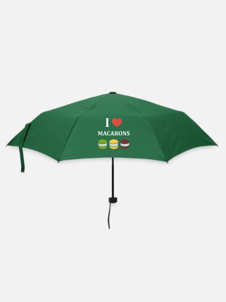 Ich liebe Makronen - Regenschirm (klein) - Flaschengrün