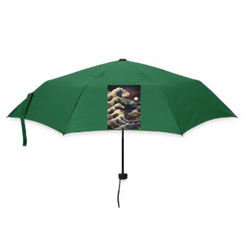 Japanische Kunst Illustration Malerei - Regenschirm (klein) - Flaschengrün - Vorne
