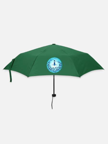 Blau würde Blue Would - Regenschirm (klein) - Flaschengrün