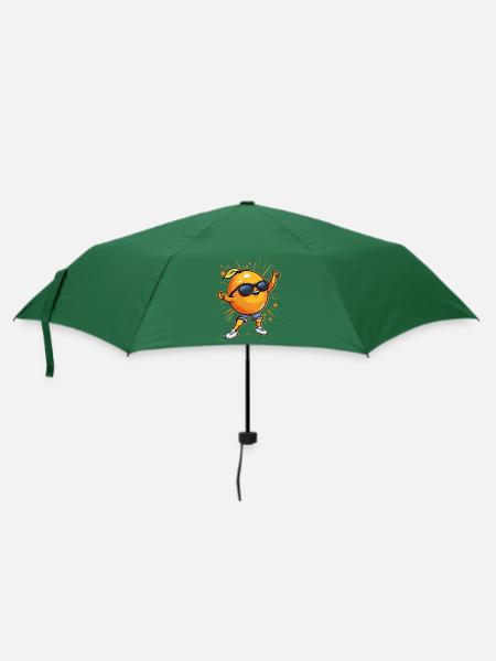 Orange - Regenschirm (klein) - Flaschengrün