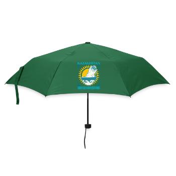 Kasachisch Flagge National Normaden Adler - Regenschirm (klein) - Flaschengrün - Vorne