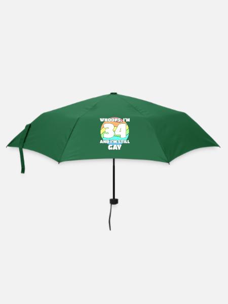 Lustige Gay Pride - 34. Geburtstag 34 BDay Lesben - Regenschirm (klein) - Flaschengrün